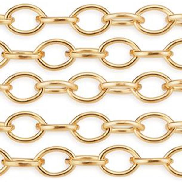 Cable Chain in Sterling Silver, Gold-filled, Silver-plated and Gold-plated Metals Sold By the Foot