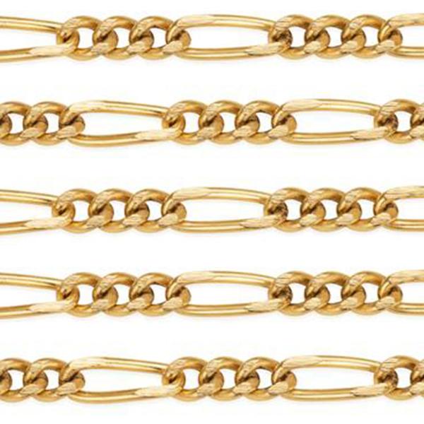 Figaro Chain in Sterling Silver and Gold-filled Metals Sold By the Foot
