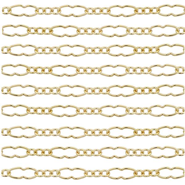 Peanut Chain in Sterling Silver and Gold-Filled Sold By The Foot