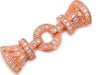Triple Rose Gold Plated Fold Over Clasps and AAA Cubic Zirconia Beads