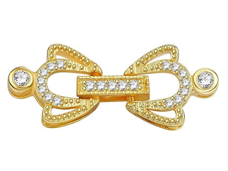 Yellow Gold Plated Clasp with Cubic Zirconia