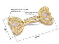 Clasp | Fold Over Clasp | Heart Shaped | Cubic Zirconia | 23mm x 46mm | 1-6 Strand Designs