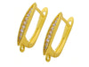 Yellow Gold Plated Ear Wires with Cubic Zirconia
