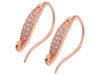 Triple Rose Gold Plated Earring Hooks with Cubic Zirconia