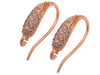 Rose Gold Plated Earring Hooks with Cubic Zirconia