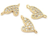 24K Gold Plated Heart Shaped Charms with Cubic Zirconia