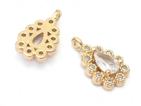 24K Gold Plated Charms with Cubic Zirconia Backside