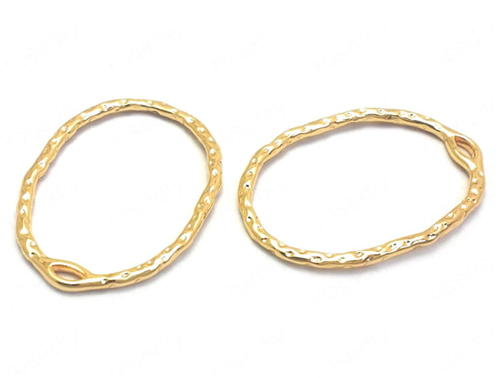 24K Gold Plated Links & Connectors with Hammered Design