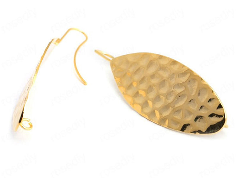 24K Gold Plated Hammered Earring Findings Back