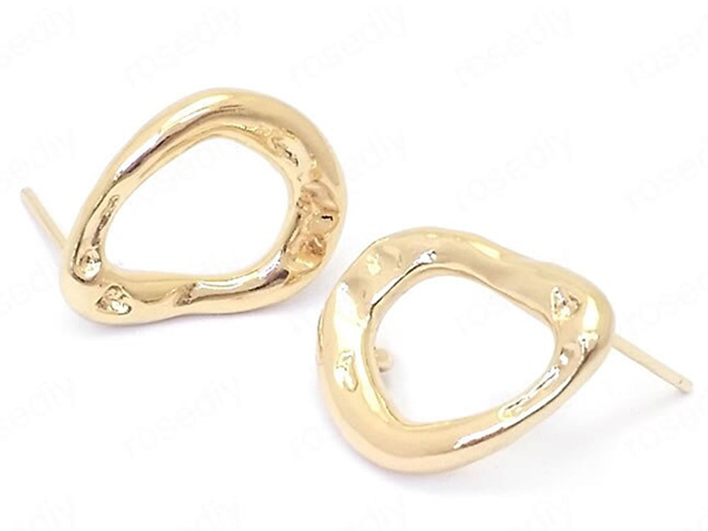24K Gold Plated Ear Wires With Ring Side