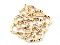 24K Gold Plated Earring/Pendant Components  with Scroll Design