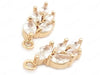 24K Gold Plated Leaf Design with Dazzling Cubic Zirconia Top