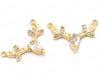 24K Gold Plated Pendants with Cubic Zirconia in Deer Shaped Design