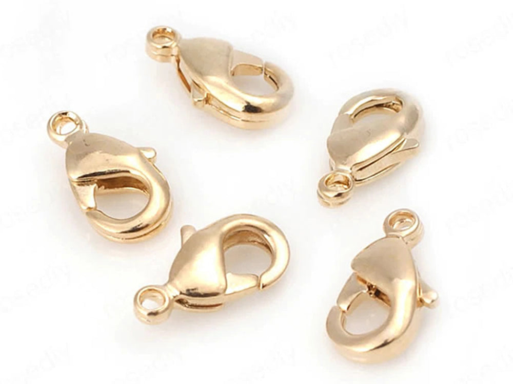 24K Gold Plated 12mm Lobster Clasp Top
