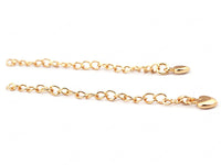 24K Gold Plated Extension Chain with Lobster Clasp and Heart Charm