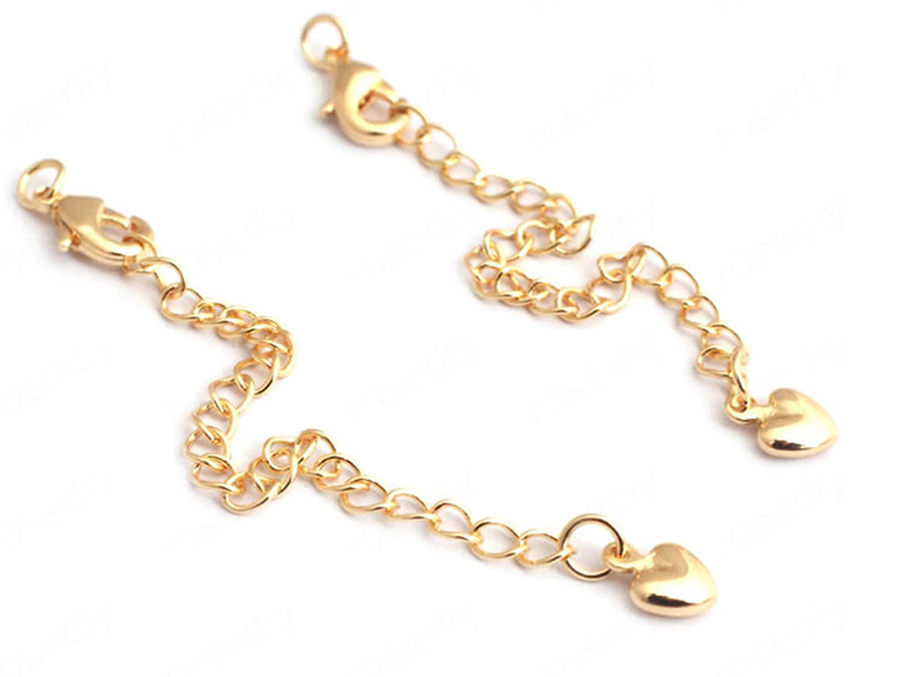 24K Gold Plated Lobster Claw Clasps with Extender Chain