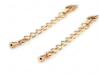 Lobster Claw Clasps with Extender Chain | Two Pieces | 24K Gold Plated Brass | Gold Extension Chain with Lobster Clasp