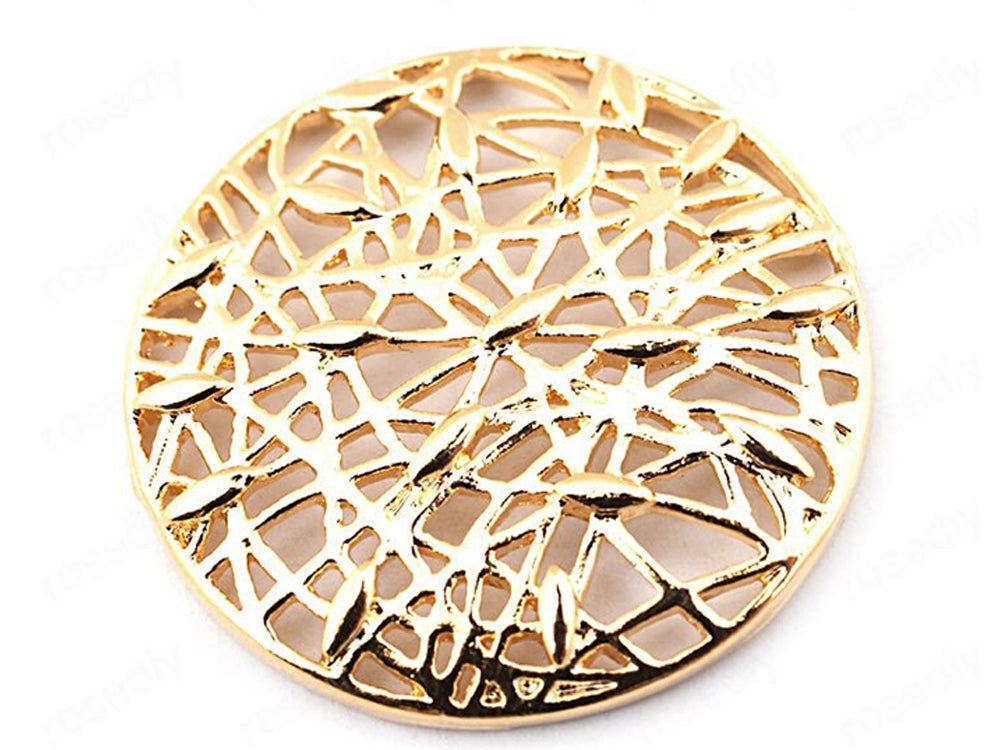 24K Gold Plated Reticulate Pendant/Charms Top