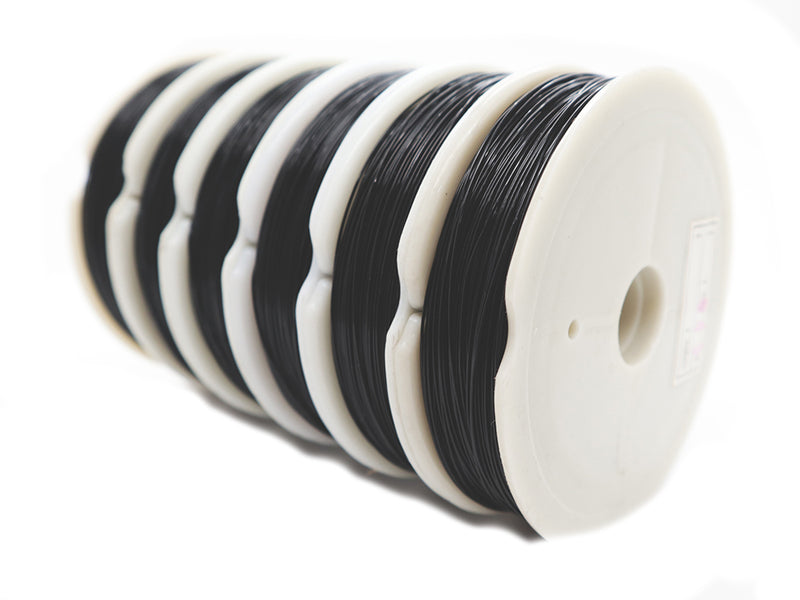 Black Tiger Tail Beading Wire .38mm Side View
