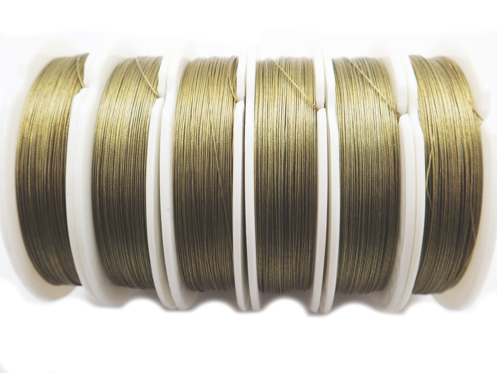 Tigertail Beading Wire in a Olive Green Color