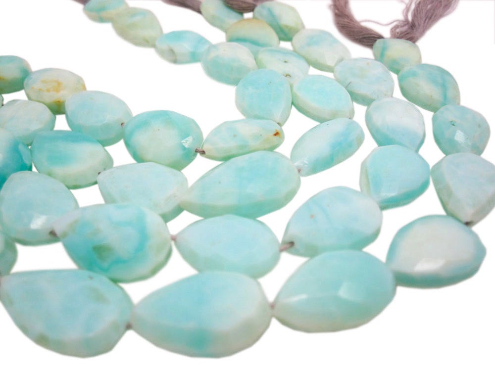 Blue Opal Opal Beads Faceted Pear 14mm x 20mm – Crown Beads