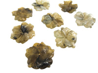 Labradorite Beads Carved Flower Side