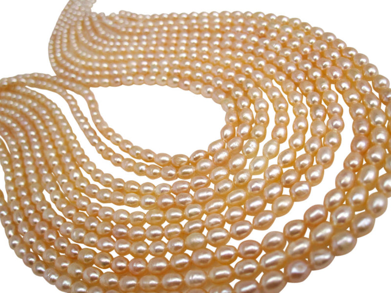 Peach Freshwater Pearl Beads Side