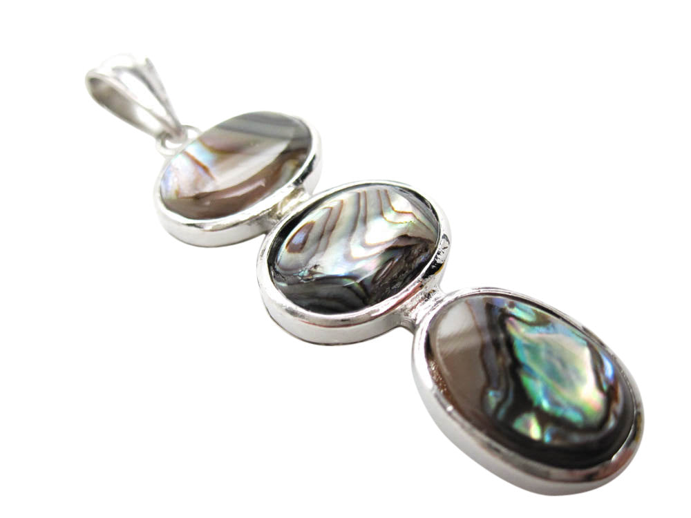 Silver Abalone Stone Pendant