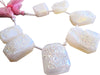 White Druzy Quartz Beads | Pillow Drops | 18mm x 27mm