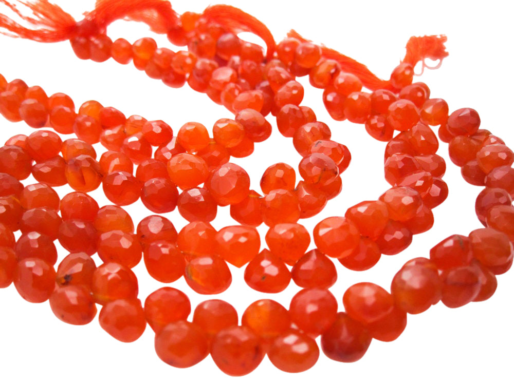 Carnelian Stone Beads in Faceted Onion Drops