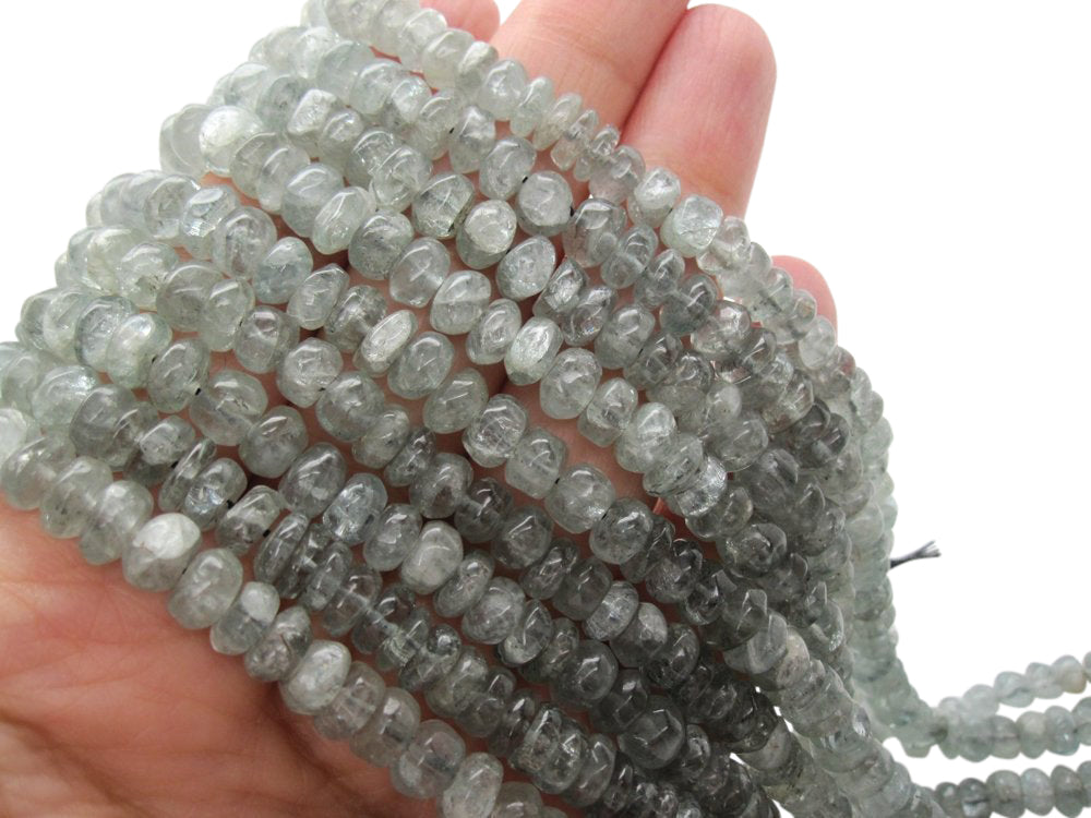 Aquamarine Beads in Smooth Rondelles