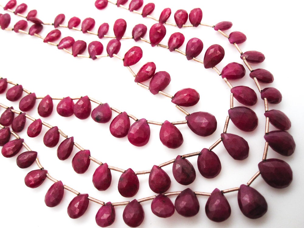 Ruby Drop Beads