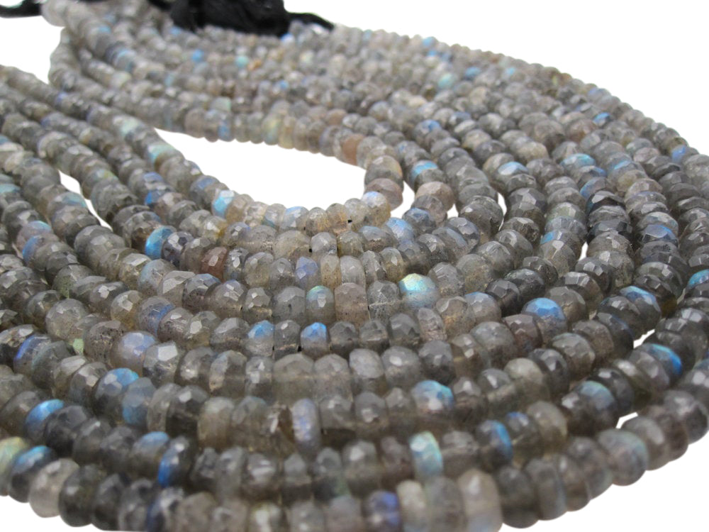Labradorite Beads in Faceted Rondelles