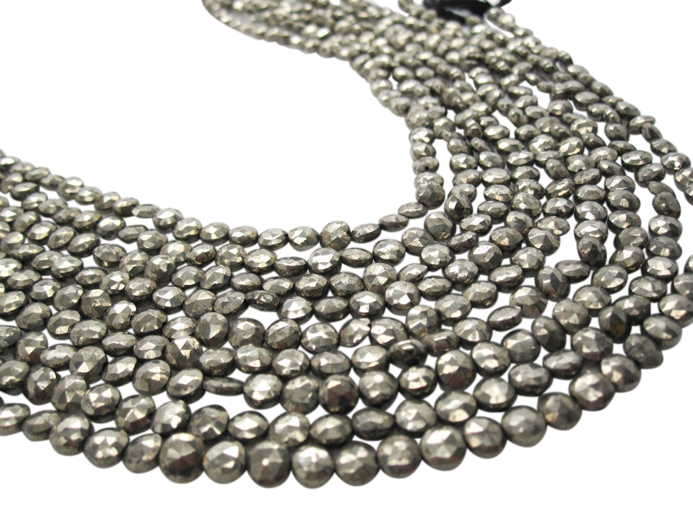 Pyrite Beads in Faceted Coin Shape