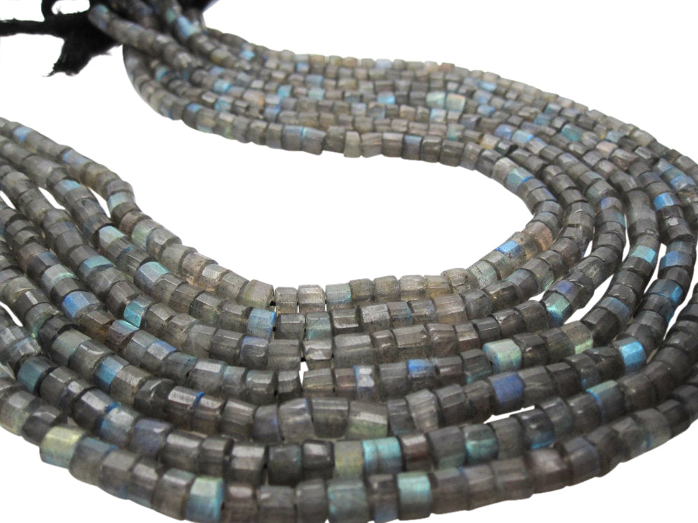 Labradorite Stone Beads in Faceted Heishi