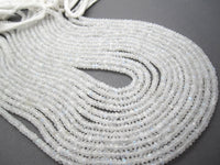 Moonstone Gemstone Beads | Faceted Rondelles | 4mm to 4.5mm