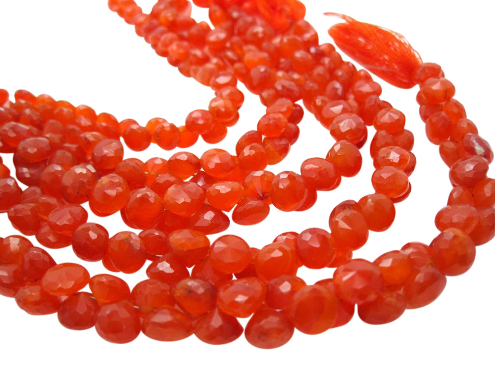 Carnelian Stone Beads in Faceted Onion Drops