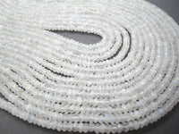 Moonstone Gemstone Beads | Faceted Rondelles | 4mm to 4.5mm