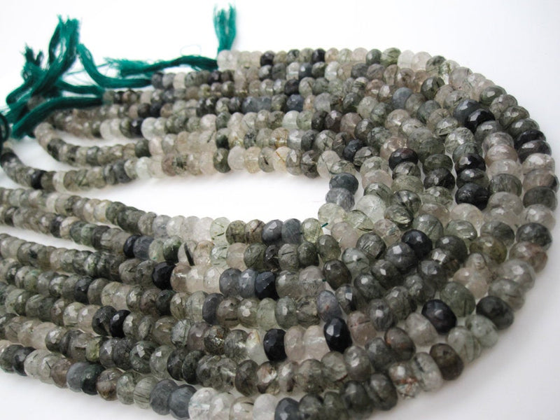 Green Rutilated Quartz Gemstone Beads