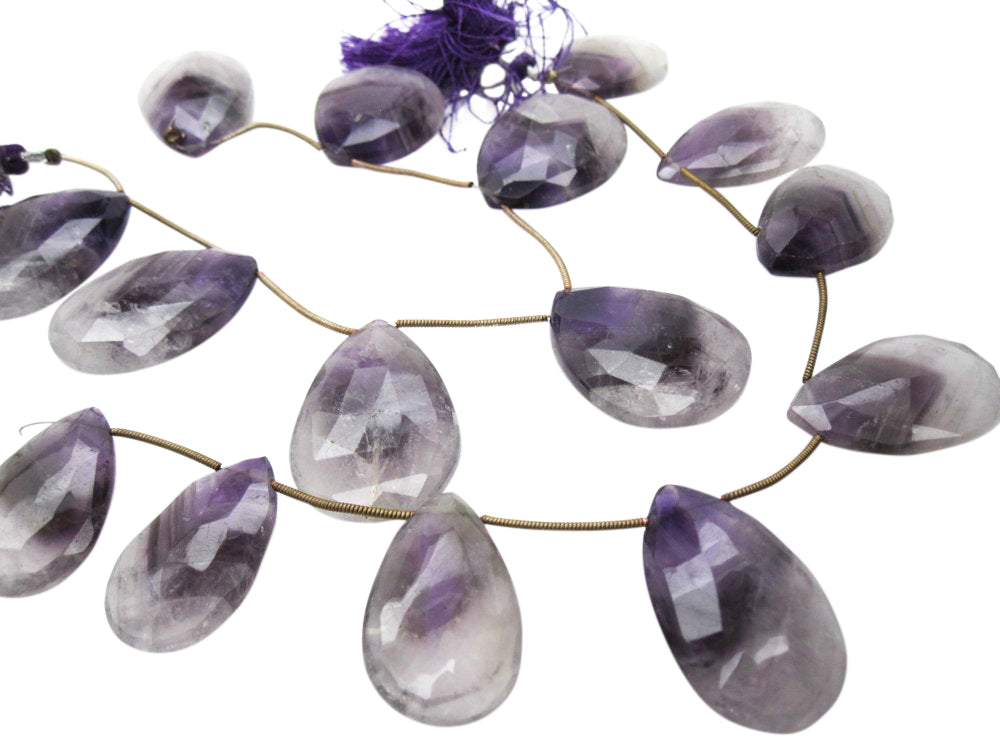 Amethyst Stone Beads in Faceted Pear Drops
