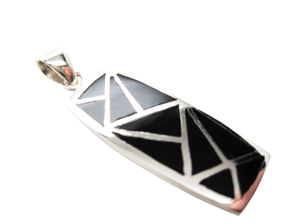 Sterling Silver Onyx Inlay Pendant
