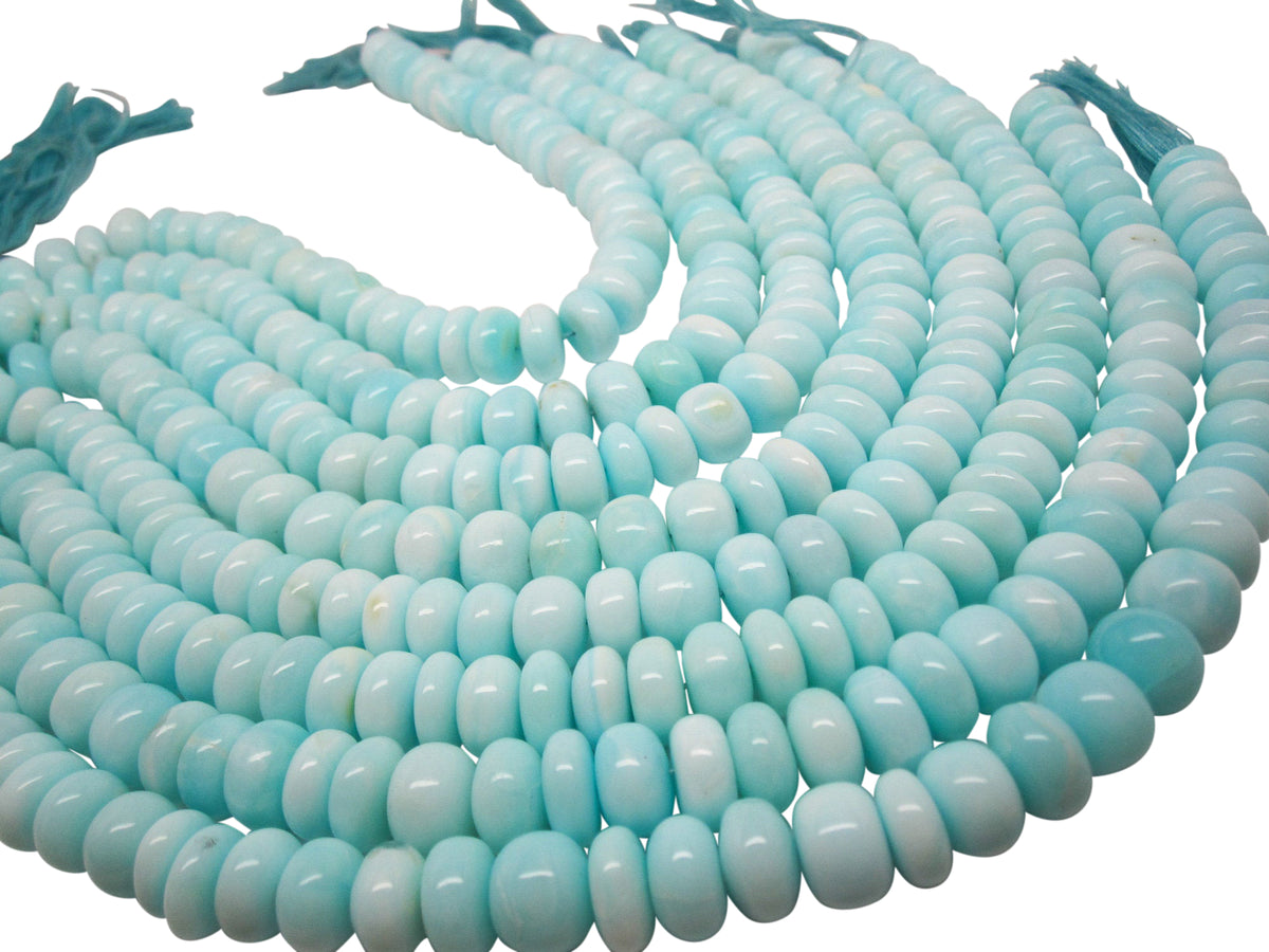 Blue Opal Beads in Smooth Rondelles