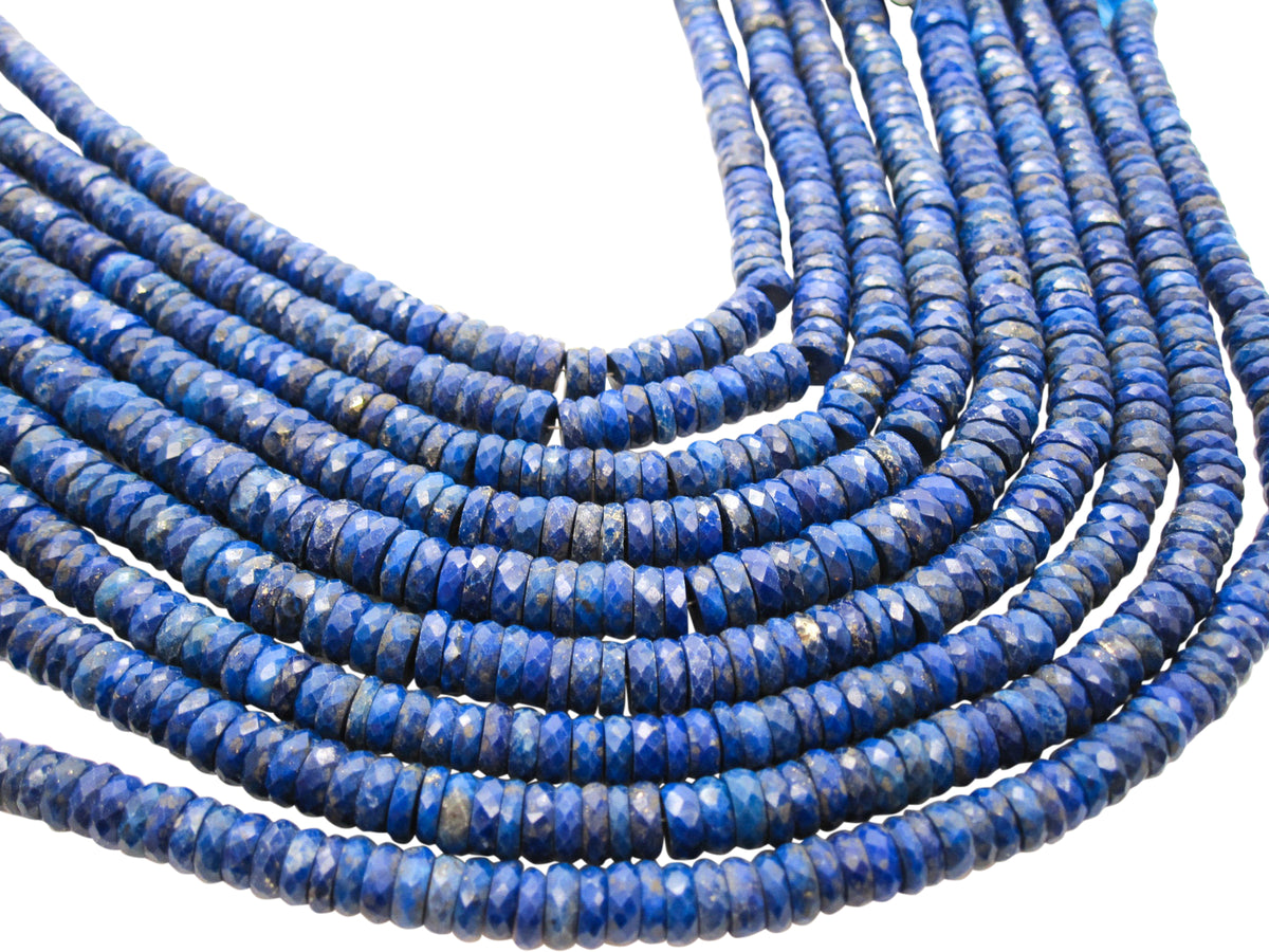Lapis Lazuli Beads in Faceted Rondelles