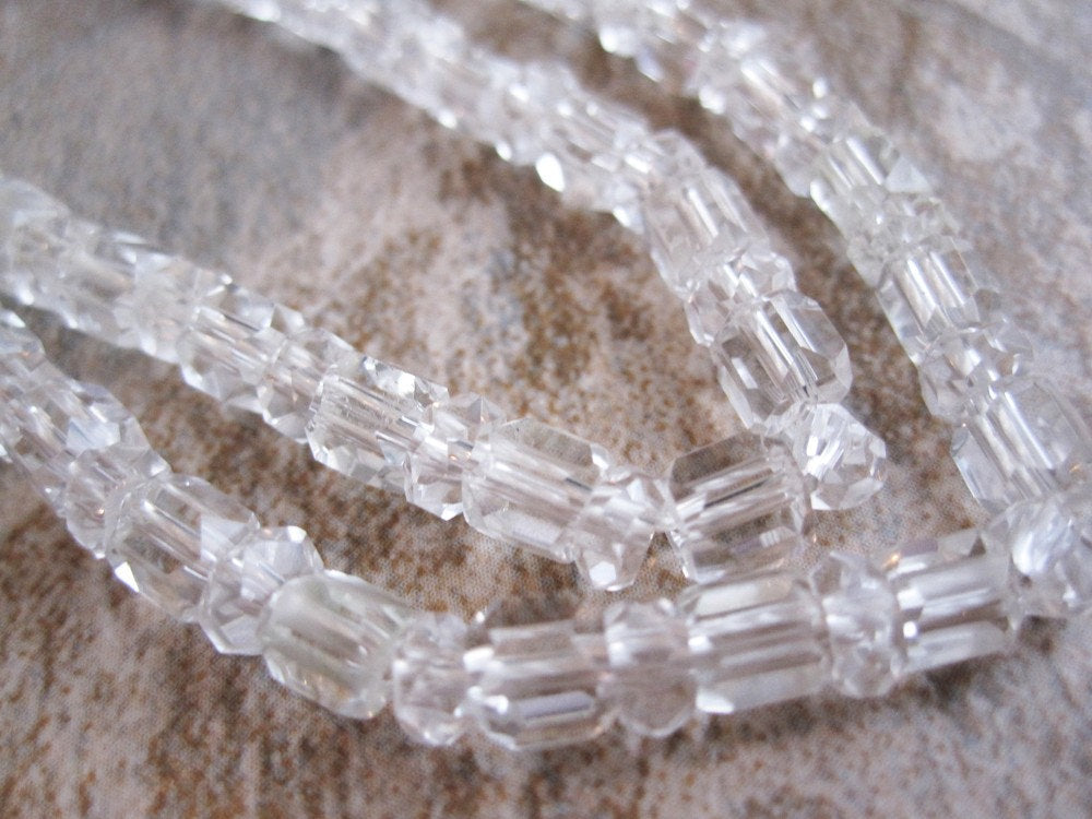 Crystal Quartz Beads Cubes and Rondelles