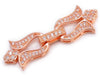 Triple Rose Gold Plated Fold Over Clasps with Cubic Zirconia 