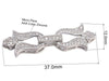 Triple White Gold Plated Fold Over Clasps with Cubic Zirconia 