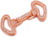 Triple Rose Gold Plated Fold Over Clasp with Cubic Zirconia