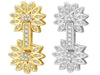 Triple Gold Plated Gold Over Clasps with Cubic Zirconia 