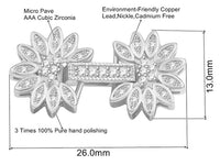 Triple White Gold Plated Fold Over Clasp with Cubic Zirconia