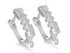 White Gold Plated Ear Wires with Cubic Zirconia